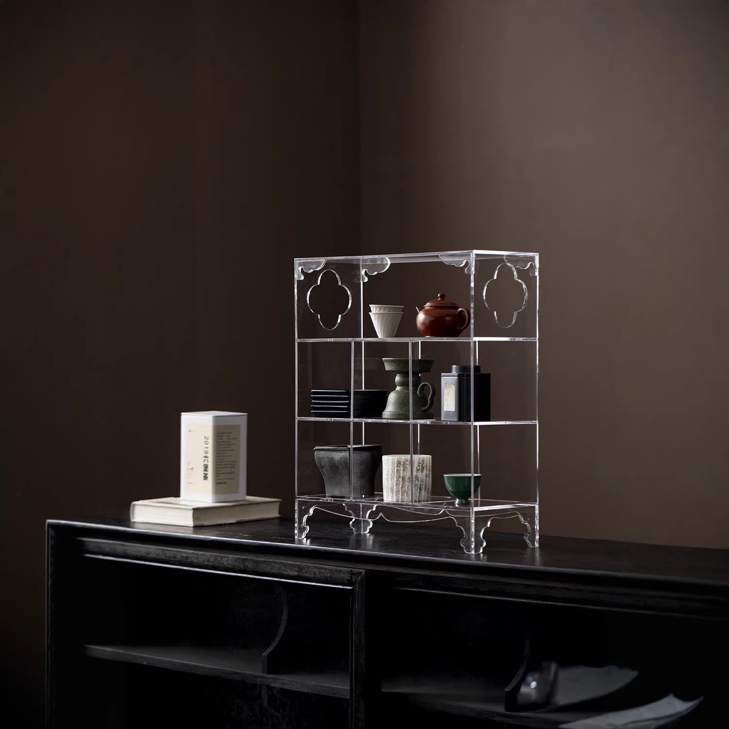 Miyan Acrylic Transparent Tea Set Display Storage Cabinet