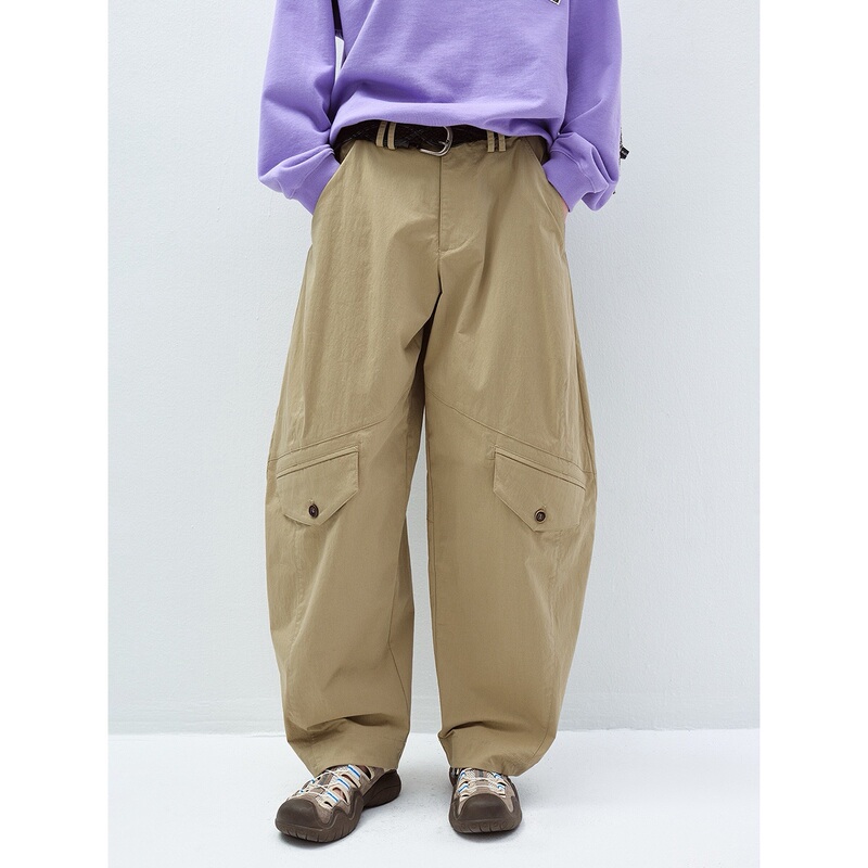 Hello September Trendy Versatile Wrinkle-Resistant Heavy-Duty Solid Color Patchwork Workwear Casual Long Pants