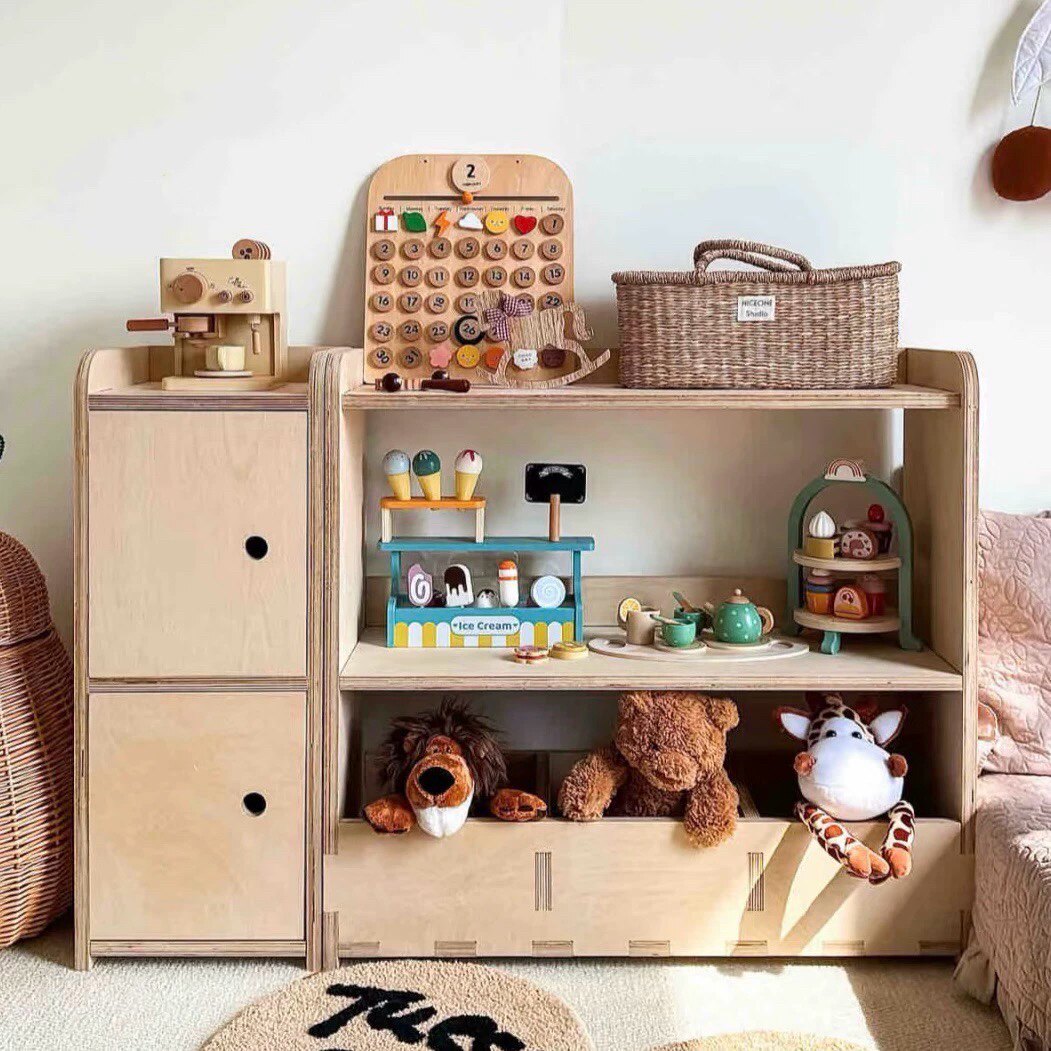 儿童木质玩具储物柜多层收纳柜如何选？2026年必备大容量分区整理好帮手！