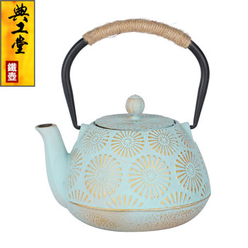 Foreign trade cast iron teapot iron kettle pig iron kettle bright enamel inner wall kettle hotel restaurant teapot tea set