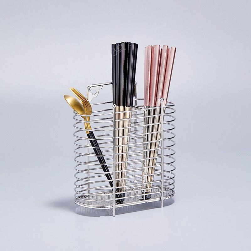 Stainless steel chopstick cage household kitchen chopstick storage box chopstick barrel wall-mounted chopstick rack drain chopstick basket cage