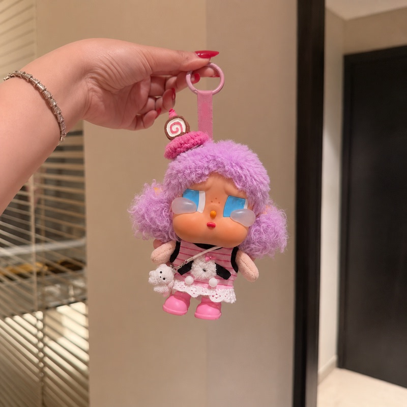 Surfing Together Baby Doll Crybaby Vacation Vinyl 15cm Doll Pink and Black Striped Lace Dress Surfing Together Baby Doll Crybaby Vacation Vinyl 15cm Doll Pink and Black Striped Lace Dress