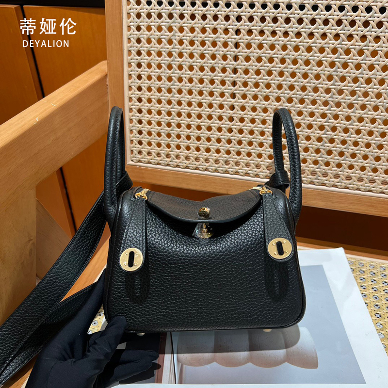 Fully Handmade Waxed Thread Imported Tc Leather Lindy 19 Bag 2026 New Model Doctor's Shoulder Kelly Bag Handbag Shopping Bag for Women