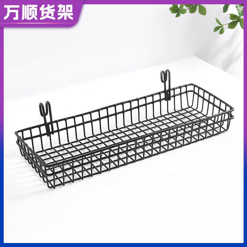 INS メッシュ素材の鉄製吊り下げバスケット（黒と白のワイヤーメッシュ）、プラスチックコーティングバスケット、収納バスケット、家庭用収納バスケット