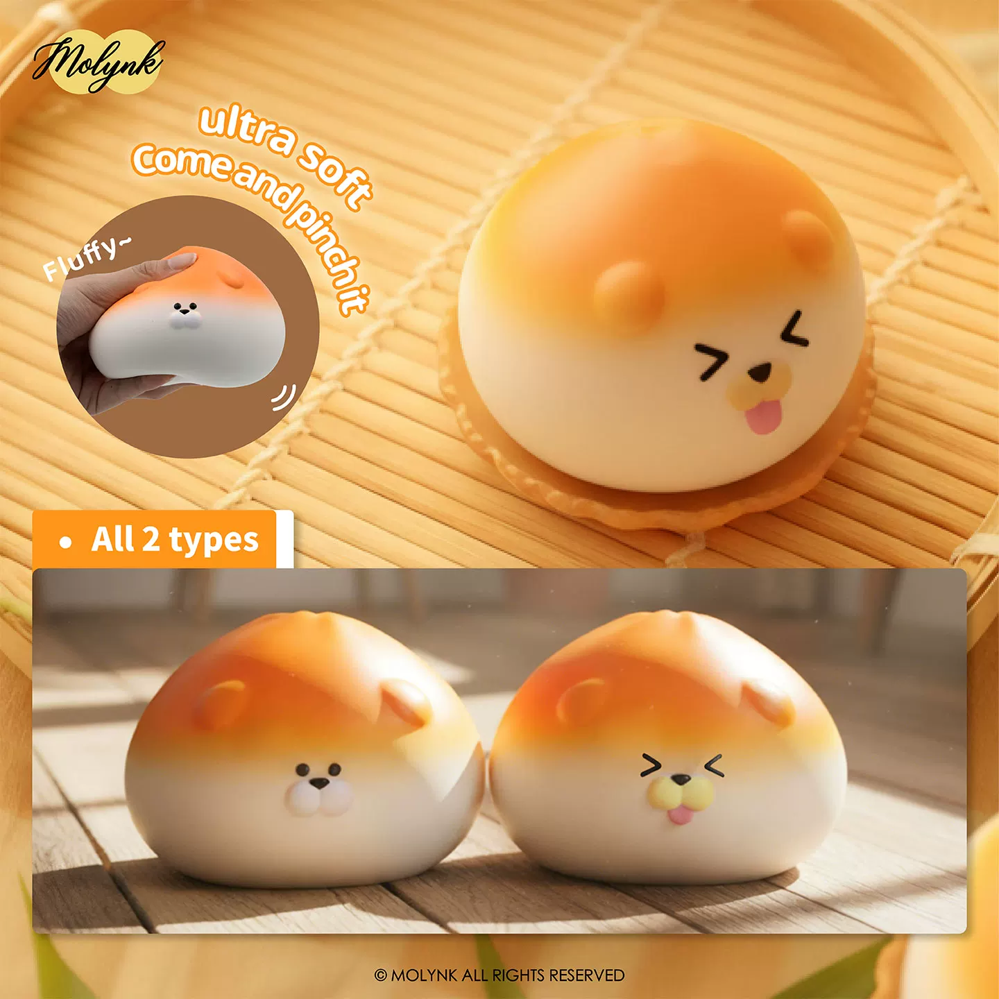 MOLYNK Moni Pinch Ledowang Dog Dundun Series Super Soft Slow Rebound Blind Box Trendy Decompression Ornaments Mo Lin
