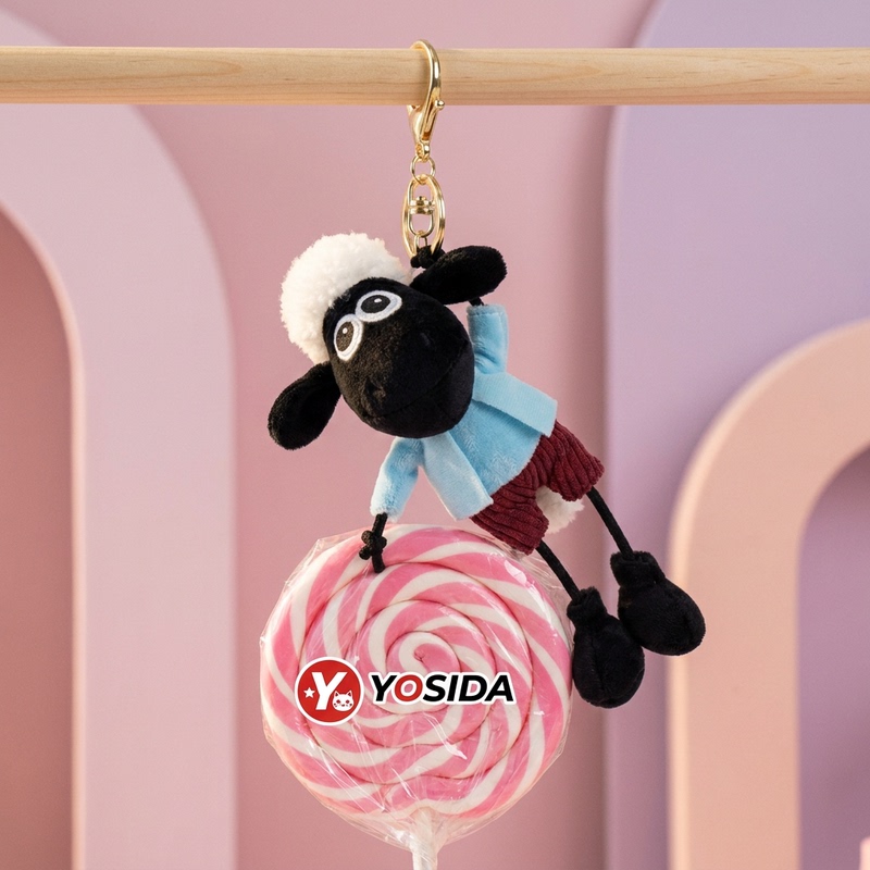 Yosida Genuine Co-Branded Blue Sheep Plush Toy Bag Pendant Keychain Gift for Girlfriend on Valentine's Day or Birthday Yosida Genuine Co-Branded Blue Sheep Plush Toy Bag Pendant Keychain Gift for Girlfriend on Valentine's Day or Birthday
