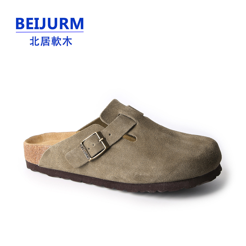 Beijurm Retro Cork Arch Support Unisex Couple Closed-Toe Half Slippers Slip-On Mule Slippers Beijurm Retro Cork Arch Support Unisex Couple Closed-Toe Half Slippers Slip-On Mule Slippers