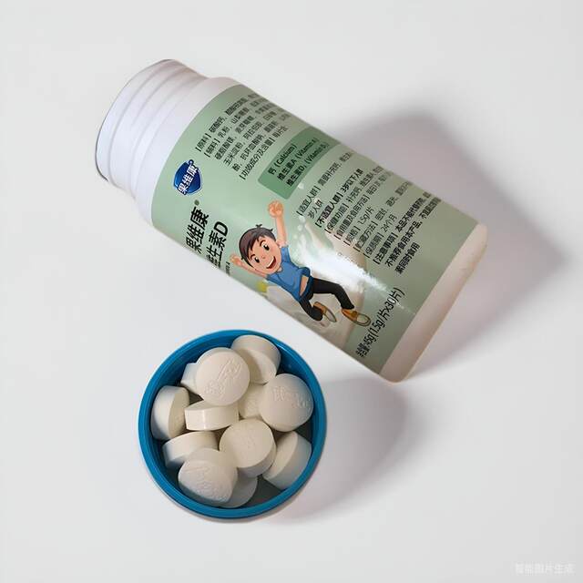 Guowei Kang Calcium Vitamin a Vitamin D Chewable Tablets 30 Tablets Nutritional Supplement for Children and Adults