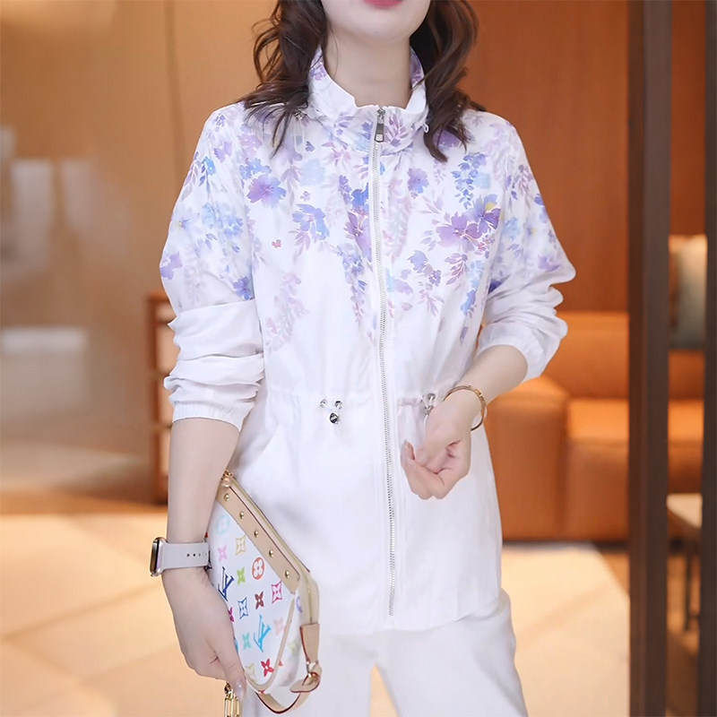 Fashionable Design Printed Plus-Size Hooded Sun Protection Jacket 2026 Summer New Style Z Loose Slimming Long-Sleeved Top Fashionable Design Printed Plus-Size Hooded Sun Protection Jacket 2026 Summer New Style Z Loose Slimming Long-Sleeved Top