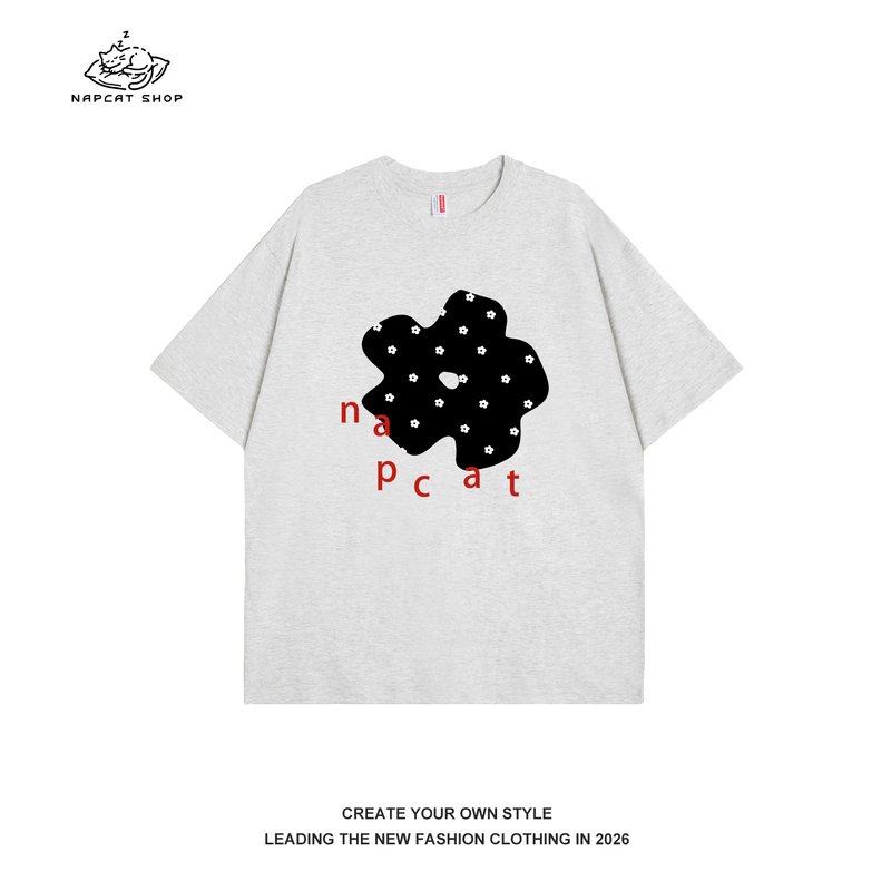 Nap Cat Korean Style ins Floral Print Short Sleeve T-Shirt for Women Summer New Niche Design Versatile Top