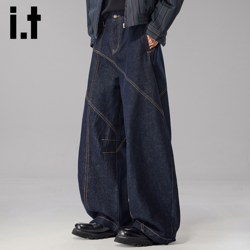 It Undergarden Men's Denim Original Color Scimitar Jeans Autumn Loose Wide-Leg Pants Straight Scimitar Pants