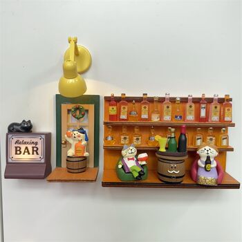 Creative cute japanese cat rabbit bar scene magnetic refrigerator sticker hole board magnet message board magnet