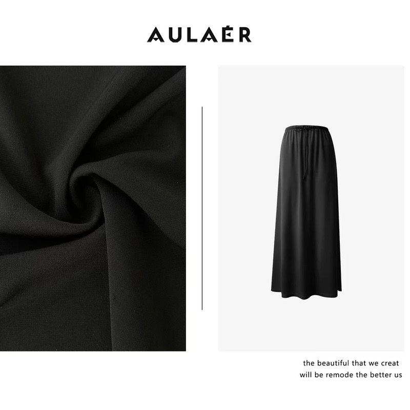 [Fangfang Highly Recommends] Aulaer Cool and Stretchy Sand-Like Acetate Skirt Ale451197