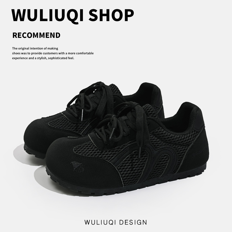 Wu Liuqi Pure Black Summer Mesh German Training Shoes for Women 2026 New Model to Pair with Skirts, Women's Shoes with Soft Soles and Comfortable Sneakers Wu Liuqi Pure Black Summer Mesh German Training Shoes for Women 2026 New Model to Pair with Skirts, Women's Shoes with Soft Soles and Comfortable Sneakers