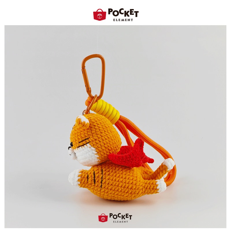 Pocketdoll Hand-Crocheted Cute Little Tiger Bag Pendant Keychain Niche Gift
