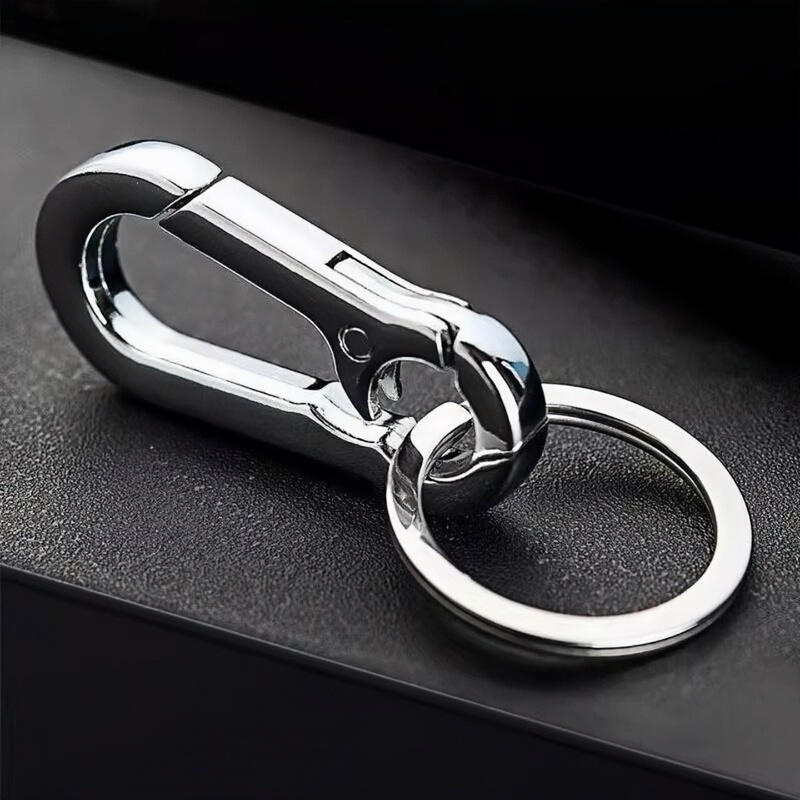 Multifunctional Car Keychain for Men, High-End Thickened Metal Simple Belt Keychain