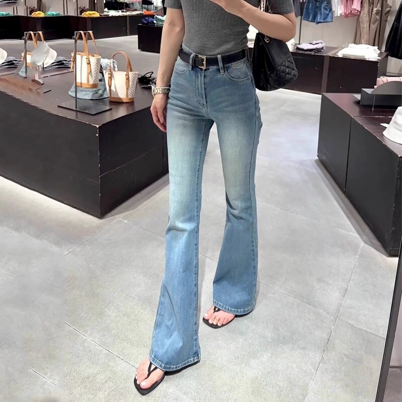 American Retro Style High-Waisted Flared Jeans for Women, 2026 Spring/Summer New Straight-Leg Slim-Fit Bootcut