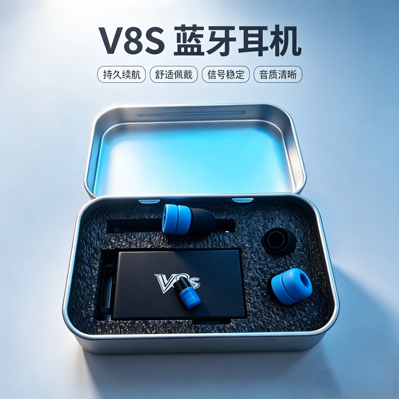 The New V8S Bluetooth Headset Is an Upgraded Version of the V8 Mini Headset with Clear Sound, Long Battery Life and Stable Signal