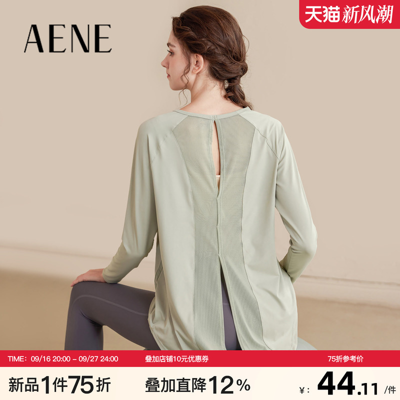 Aene Loose Mesh Yoga Top for Women, Slimming Plus Size Sports Top, Long-Sleeved T-Shirt, Running Fitness Wear for Autumn Aene Loose Mesh Yoga Top for Women, Slimming Plus Size Sports Top, Long-Sleeved T-Shirt, Running Fitness Wear for Autumn