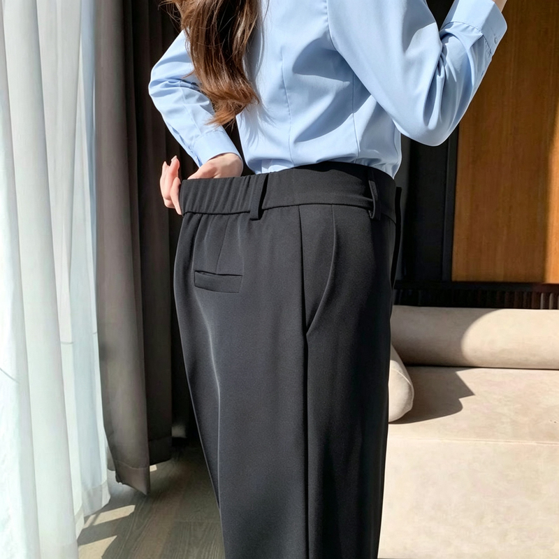 Women's Suit Pants Autumn 2026 New High-Waisted Petite Plus Size Fat mm Cigarette Pants Cropped Casual Black Straight-Leg Pants Women's Suit Pants Autumn 2026 New High-Waisted Petite Plus Size Fat mm Cigarette Pants Cropped Casual Black Straight-Leg Pants