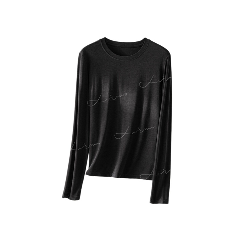 「Star Promise」Basic Comfortable Breathable Mousse Cashmere Round Neck Sports Casual Long Sleeve T-Shirt A6730 「Star Promise」Basic Comfortable Breathable Mousse Cashmere Round Neck Sports Casual Long Sleeve T-Shirt A6730