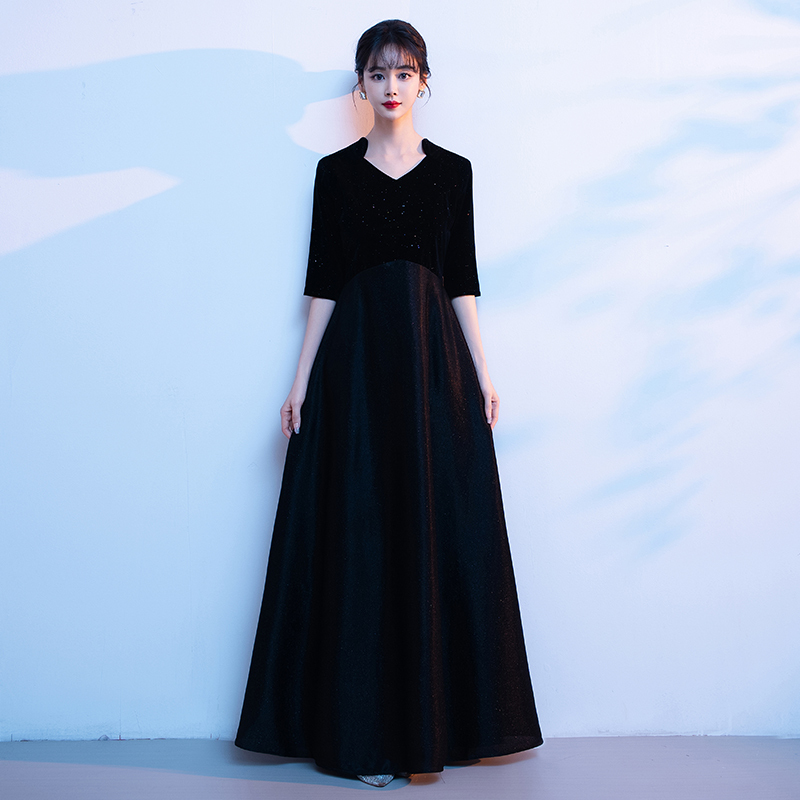 Black Dress Choir Performance Costume Women's Long Dress New Adult Choir Performance Costume Art Exam Stage Costume