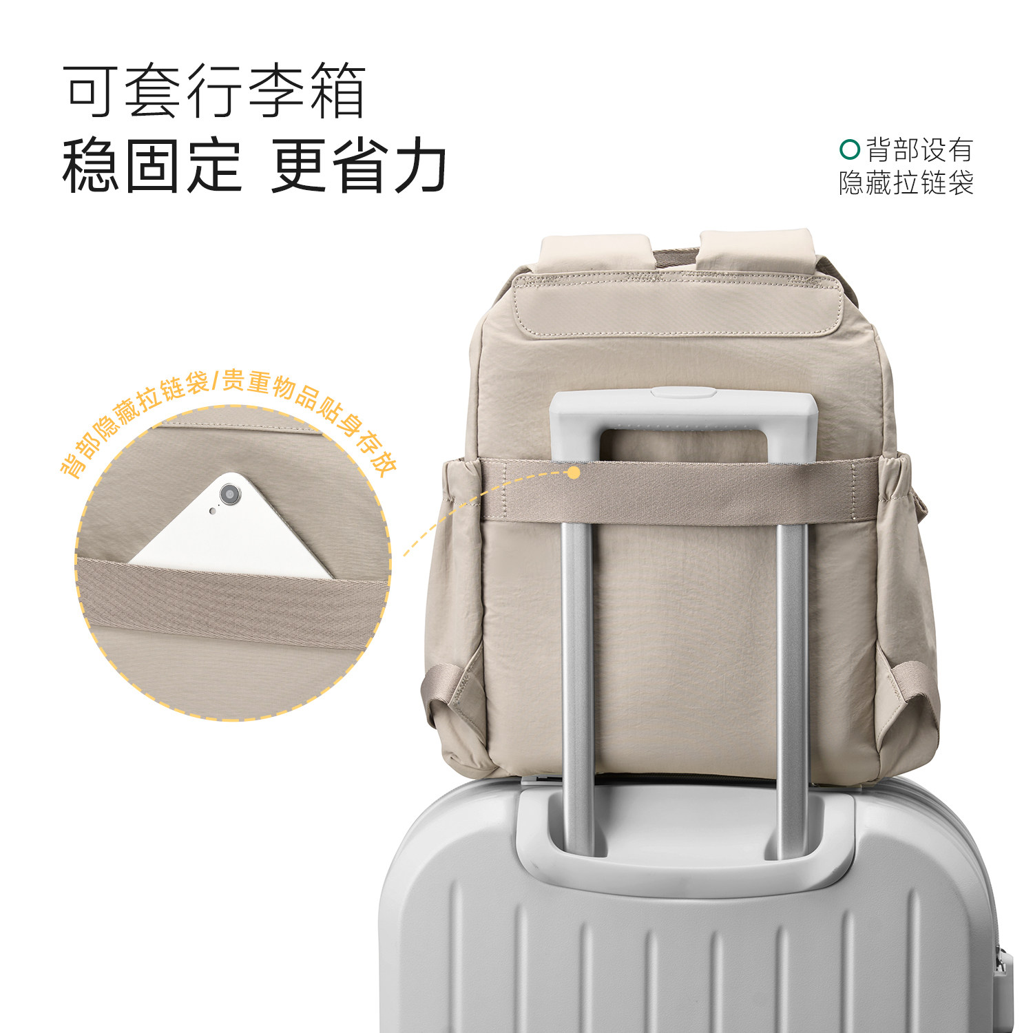 HOTWIND Drawstring Flap Backpack for Women - Large Capacity Outdoor Commuter Bag, 2026 New Lightweight Sports Travel Backpack - Thumbnail 6