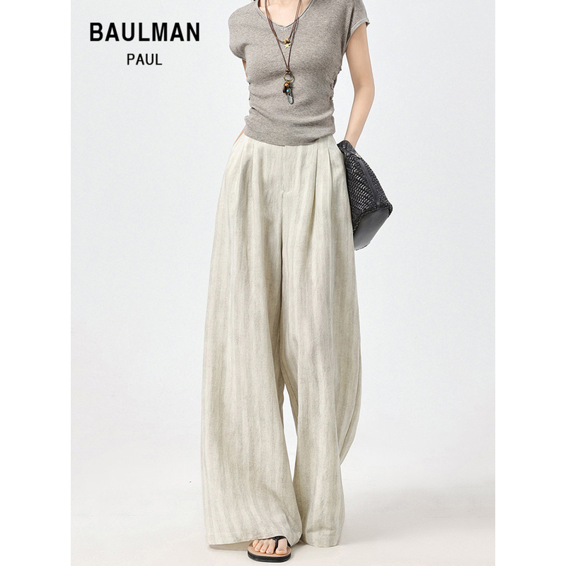 Baulman Paul Old Money Style Tencel Linen Wide-Leg Pants for Women, Mid-High Waist Long Pants, Casual Slimming Straight-Leg Pants Baulman Paul Old Money Style Tencel Linen Wide-Leg Pants for Women, Mid-High Waist Long Pants, Casual Slimming Straight-Leg Pants