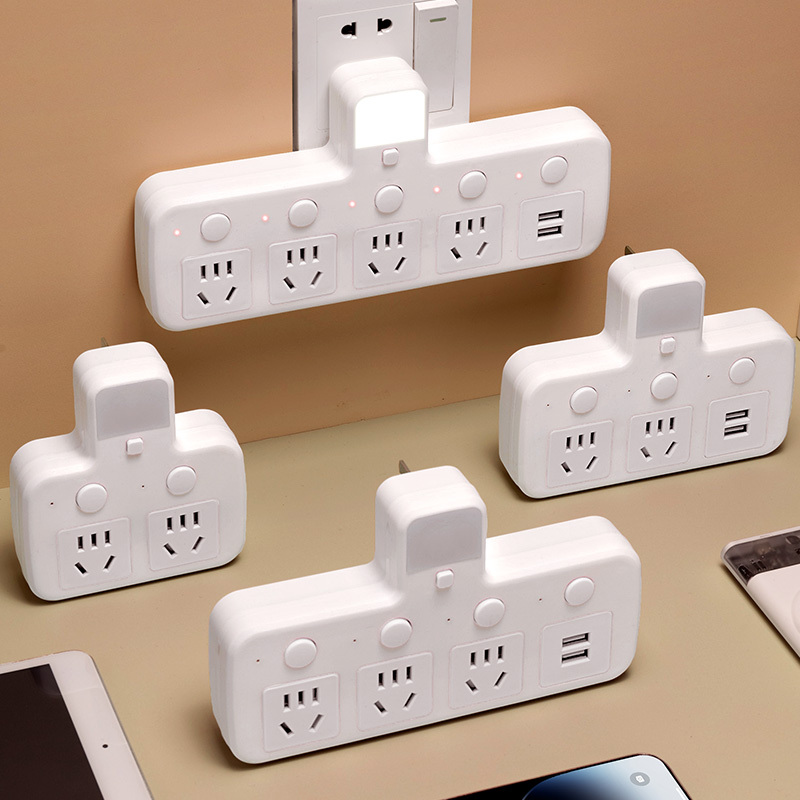 Pure Copper Power Strip with Night Light, USB Multi-Port Socket, Independent Switch Converter, Genuine Product