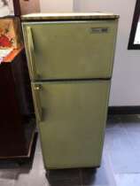Old refrigerator 70-80  s antique old model old retro refrigerator old object second-hand old refrigerator without compression