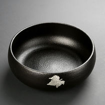 Japanese-style rough pottery tea wash black pottery large built water Tea slag bucket ceramic tea cup Water tea accessories