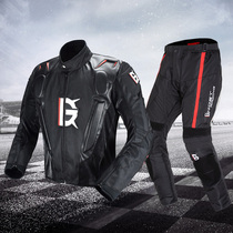 Motorcycle locomotive clothes suit Spring Summer anti-fall suit riding knight equipped mens racing breathable clothing tension clothes