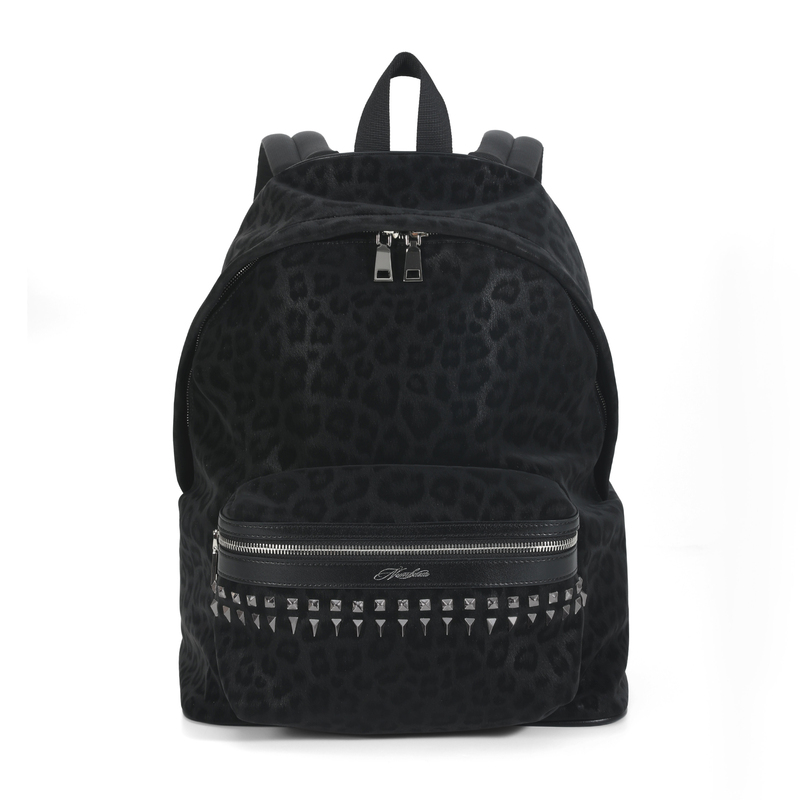 Numbasia_“Swag' Series Leopard Print Rivet Patchwork Leather Light Street Commuter Backpack
