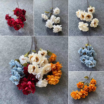 Wedding 6-head Gardenia peony simulation silk flower hotel wedding hall decoration road guide flower row flower arrangement flower flower flower material beautiful Chen