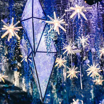 Wedding glowing ceiling props water drop sea urchin bird butterfly chandelier stage decorative lamp transparent acrylic pendant