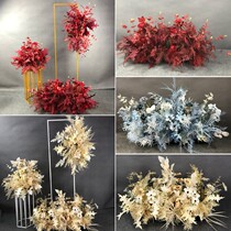 New props wedding flower art set silk flower wedding hanging flower stage ornaments table decoration welcome arrangement flower row
