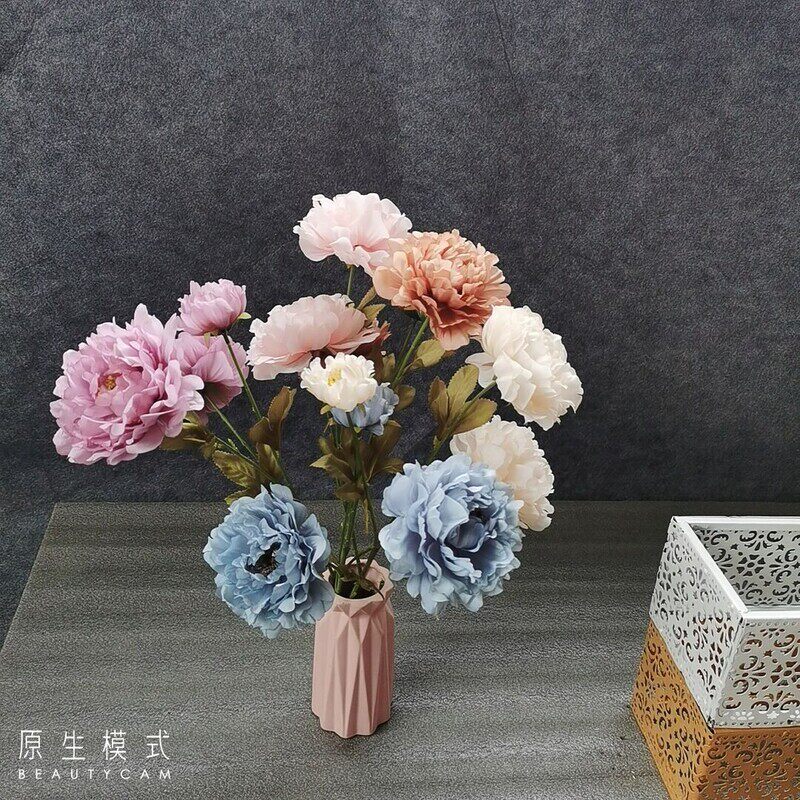 New Wedding Props Simulation Flowers Big Peony Flowers Hotel Wedding Arrangement Floral Materials Stage Decoration Floral Silk Flowers