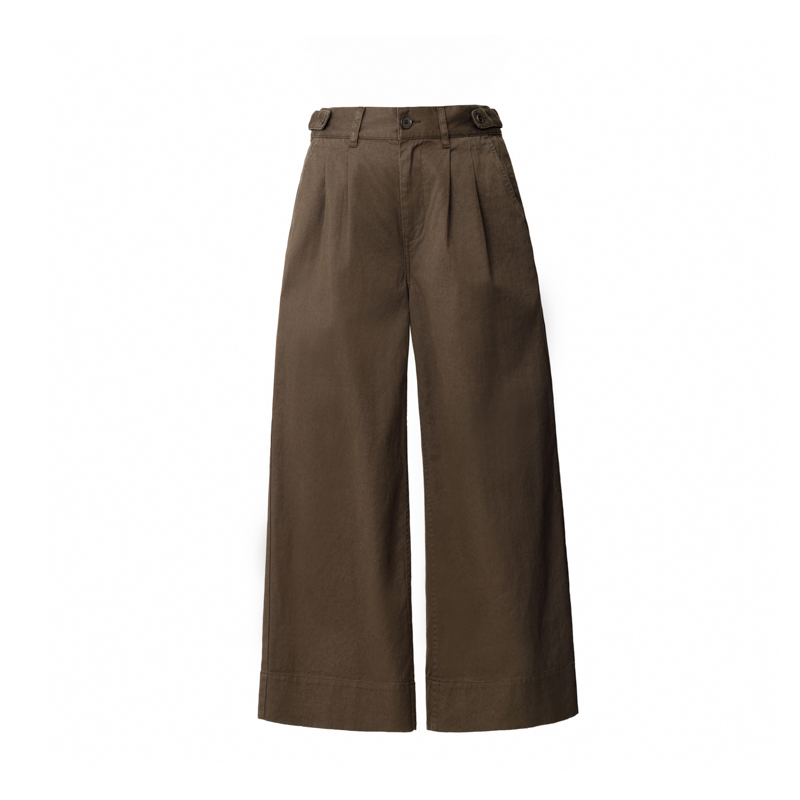 【8-22】Casual Women's Trousers Hs-241K27【Environmentally Friendly Plant Dye May Fade, Please Consider Purchasing White if Concerned】