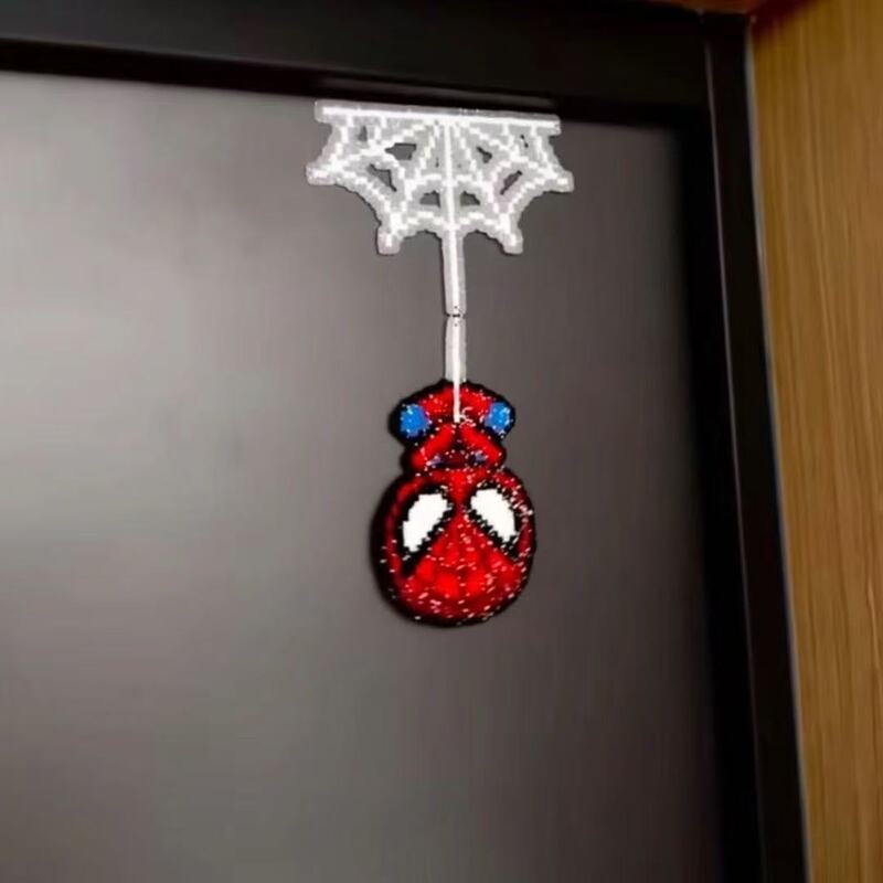 Spider-Man's New Day Perler Bead Finished Product Spider-Man Spider Web Pendant Fridge Magnet Spider Creative Gift