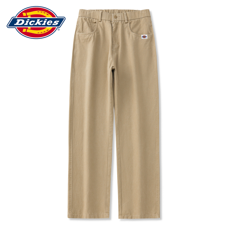 Dickies Khaki Trendy Loose Straight-Leg Work Casual Pants for Men, Summer Thin American Retro Long Pants
