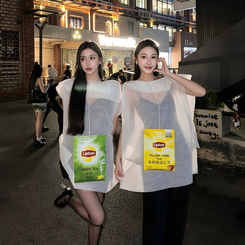 Halloween Tea Bag Cosplay Costume, Low-Cost Halloween Cosplay Outfit That Can Be Used as a Tea Bag, Clothing That Creates a Festive Atmosphere