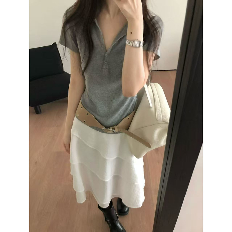 4.22“the Ultimate Summer Outfit” Classic Textured Korean-Style Versatile Oxygen Top, Length 54, Bust 80