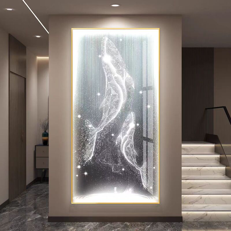 Whale Led Light Luxury Entrance Hall Decorative Painting Wall Art Simple Modern Vertical Corridor High-End