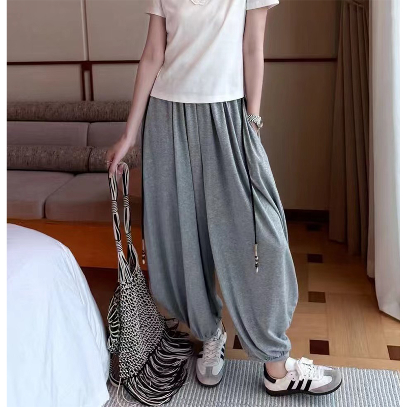 In Stock - [Chocolate Home] 5.28 Relaxed Thin Comfortable Cotton Bean Pod Lantern Pants 82178