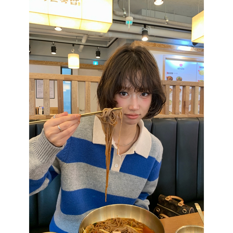 Lixm Miao Miao Brighton Lazy and Versatile Striped Knit Sweater