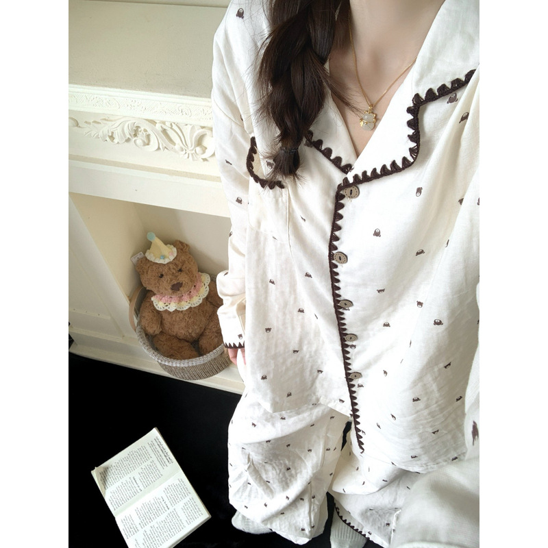 Sleepwear for Women, Spring New Style, Long-Sleeved and Long Pants Set, High-End Loungewear, Comfortable and Can Be Worn Outside