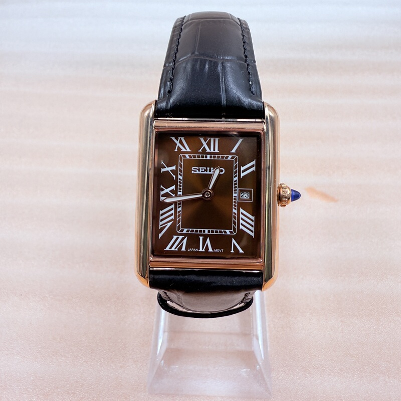Women's Roman 27mm Square Dial with Green Luminous Lettering, Suitable for Vj24 Movement, Leather Strap Style Women's Roman 27mm Square Dial with Green Luminous Lettering, Suitable for Vj24 Movement, Leather Strap Style