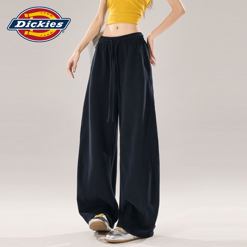 Dickies American-Style High Street Elastic Waist Drawstring Wide-Leg Casual Pants for Women 2026 New Sports Sweatpants