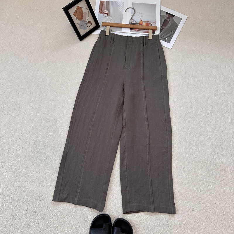 Lamisince Muse Elegant High-Waisted Summer Heavy Hemp Straight Wide-Leg Pants Lamisince Muse Elegant High-Waisted Summer Heavy Hemp Straight Wide-Leg Pants