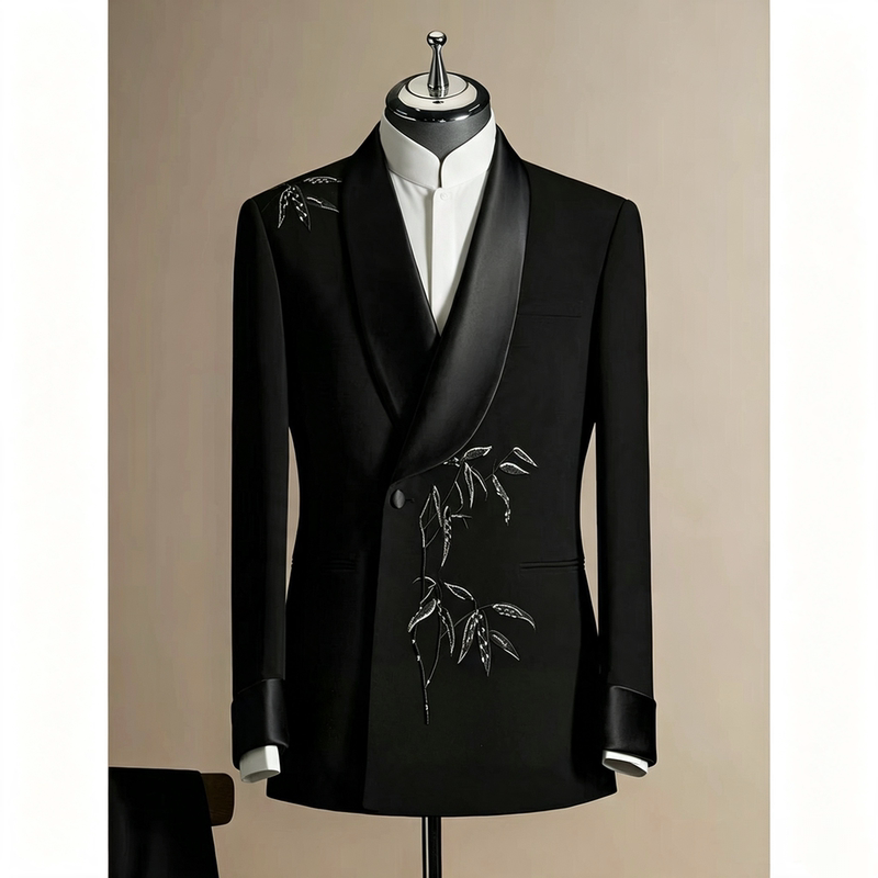New Chinese-Style Groom's Wedding Attire Men's Banquet Toast Suit Formal Wear 2026 New Wedding Engagement Chinese-Style Suit Set New Chinese-Style Groom's Wedding Attire Men's Banquet Toast Suit Formal Wear 2026 New Wedding Engagement Chinese-Style Suit Set